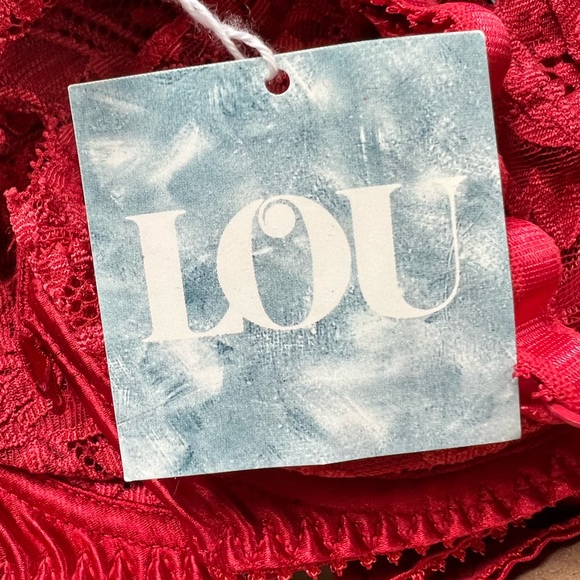 Vintage Lou from Paris, France, Satin & Lace Underwire Red Bra NWT - Picture 12 of 13